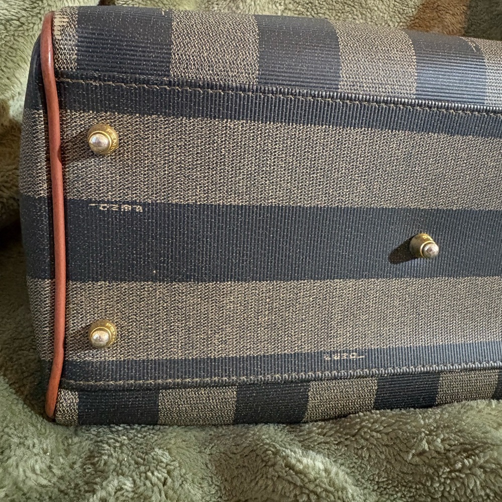 Fendi Brown and Black Striped small Duffel tote - Picture 7 of 11